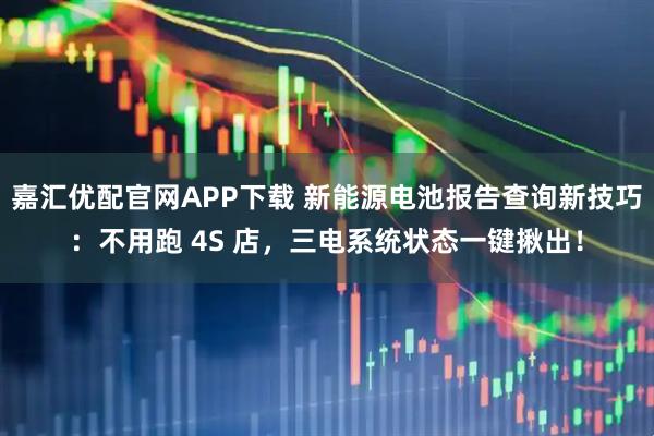 嘉汇优配官网APP下载 新能源电池报告查询新技巧：不用跑 4S 店，三电系统状态一键揪出！